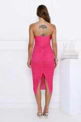 Soiree Minded Midi Dress Hot Pink
