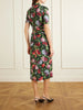 Floral-print ruched jersey midi dress