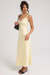 Perfect Stranger Lennie Lace Midi Dress Yellow