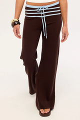 Luck & Trouble Tommi Stripe Knit Pant Brown
