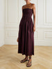 Shirred organic cotton midi dress