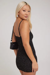 Perfect Stranger Night Beam Sequin Mini dress Black