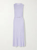 Meier belted ribbed wool and cashmere-blend midi dress
