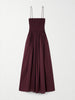 Shirred organic cotton midi dress