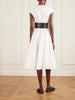 Belted cotton-poplin midi dress