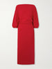 Ezra ruched crepe midi dress