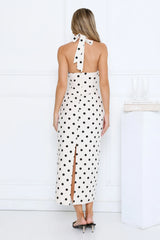 Spotlight Babe Halter Maxi Dress Beige