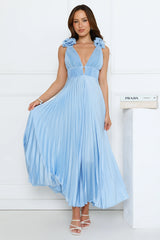 Something Special Satin Midi Dress Blue