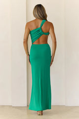 Grandeur Nights One Shoulder Maxi Dress Green