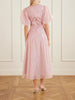 Ophelia lace-trimmed crinkled-satin midi dress