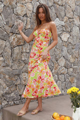 Berry Blossom Midi Dress Pink
