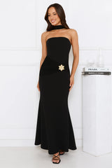Silhouette Shine Strapless Maxi Dress Black
