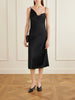 Asymmetric satin midi dress