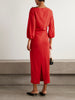 Ezra ruched crepe midi dress