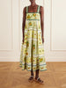 Dixie pleated floral-print cotton-poplin midi dress