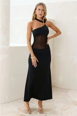Femme Luxe One Shoulder Maxi Dress Black