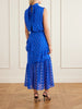 Fleur polka-dot ruffled fil coupé silk-blend crepe de chine midi dress
