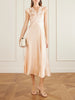 Coraline corded lace-trimmed silk-satin midi dress