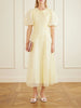 Ophelia lace-trimmed crinkled-satin midi dress