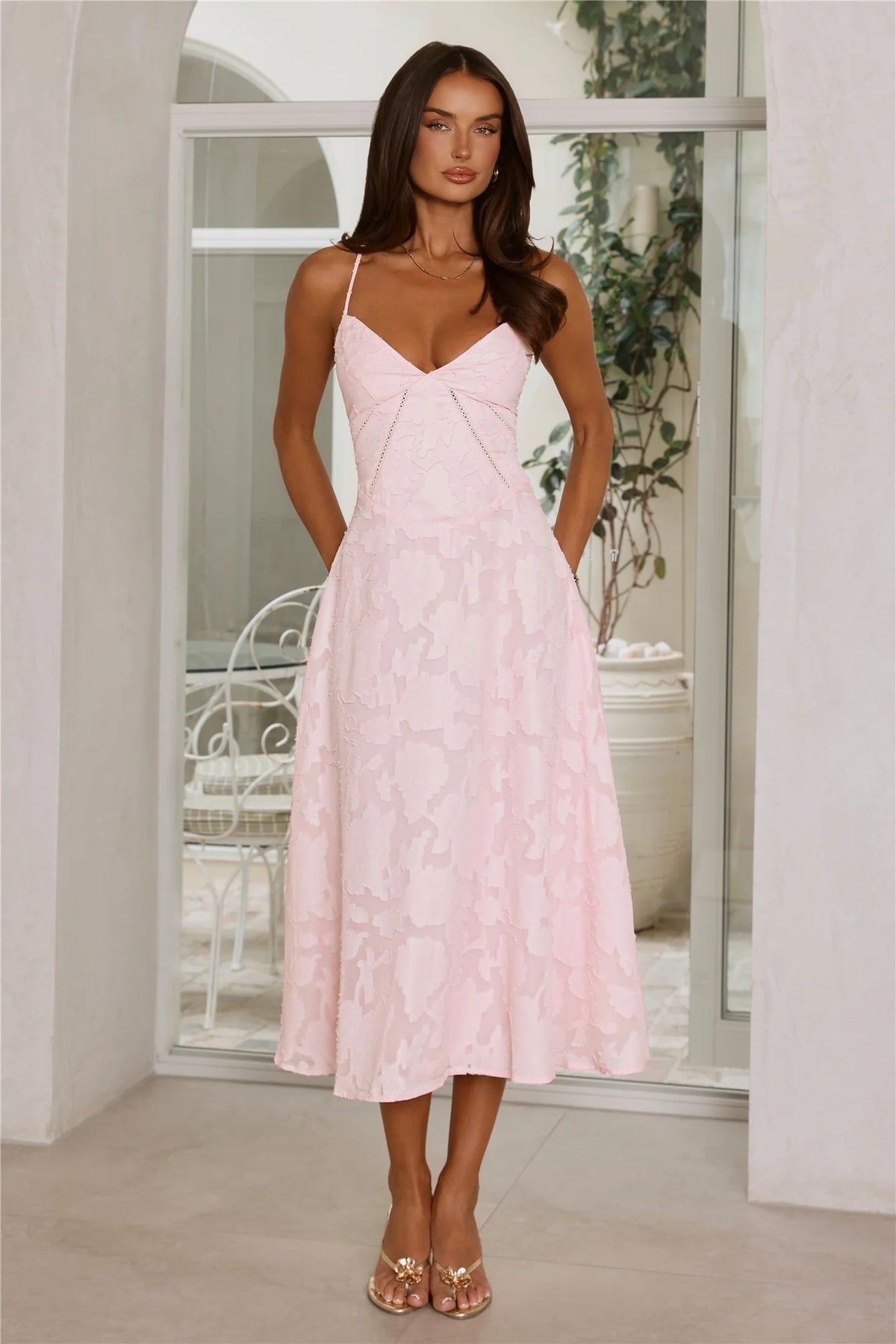 Tide Kissed Midi Dress Pink