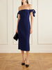Off-the-shoulder crepe midi dress