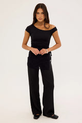 Perfect Stranger Harlow Lace Wrap Pants Black