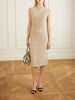 Eva paneled suede midi dress