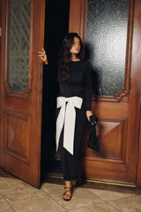 Formal Nights Long Sleeve Maxi Dress Black