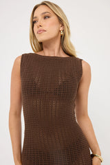 Perfect Stranger Cobana Knit Maxi Dress Brown