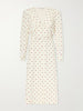 Belted polka-dot silk-crepe midi dress