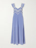 Bailee crochet-trimmed silk-crepe de chine midi dress