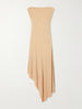 Asymmetrical jersey-crepe midi dress