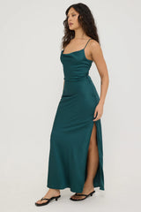 Perfect Stranger Evie Recycled Maxi Dress Forest Green