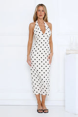 Spotlight Babe Halter Maxi Dress Beige
