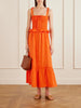 Alberica ruffled tiered shirred cotton-poplin midi dress
