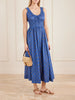 Emmaretta shirred floral-print cotton midi dress