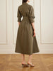 Jazz pintucked cotton-blend poplin midi shirt dress