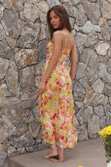 Berry Blossom Midi Dress Pink