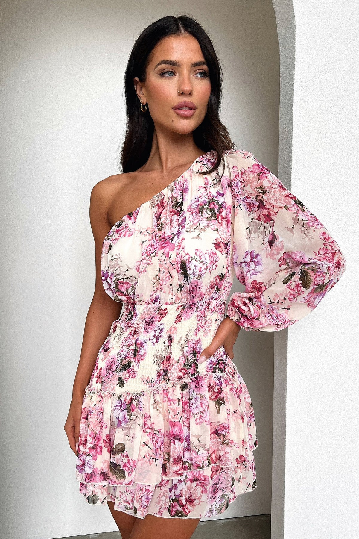 Katina Mini Dress - Pink Floral
