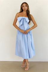 Poolside Whispers Halter Midi Dress Blue