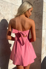 Charlize Strapless Mini Dress - Pink
