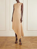 Asymmetrical jersey-crepe midi dress