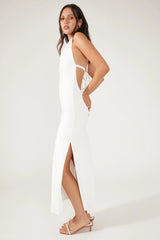 Perfect Stranger Cays Textured Midi Dress Cream