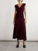 Pleated wool midi dress