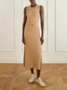 Meier belted ribbed wool and cashmere midi dress