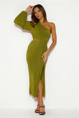 Honey Lover Midi Dress Olive