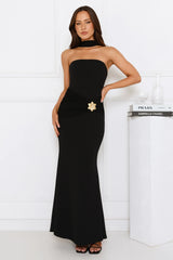 Silhouette Shine Strapless Maxi Dress Black