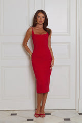 Luxe Collective Midi Dress Red