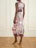 Cut-out paisley-print satin-jersey midi dress