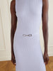 Meier belted ribbed wool and cashmere-blend midi dress